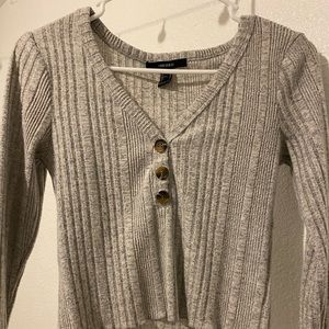 Gray cropped long sleeve.